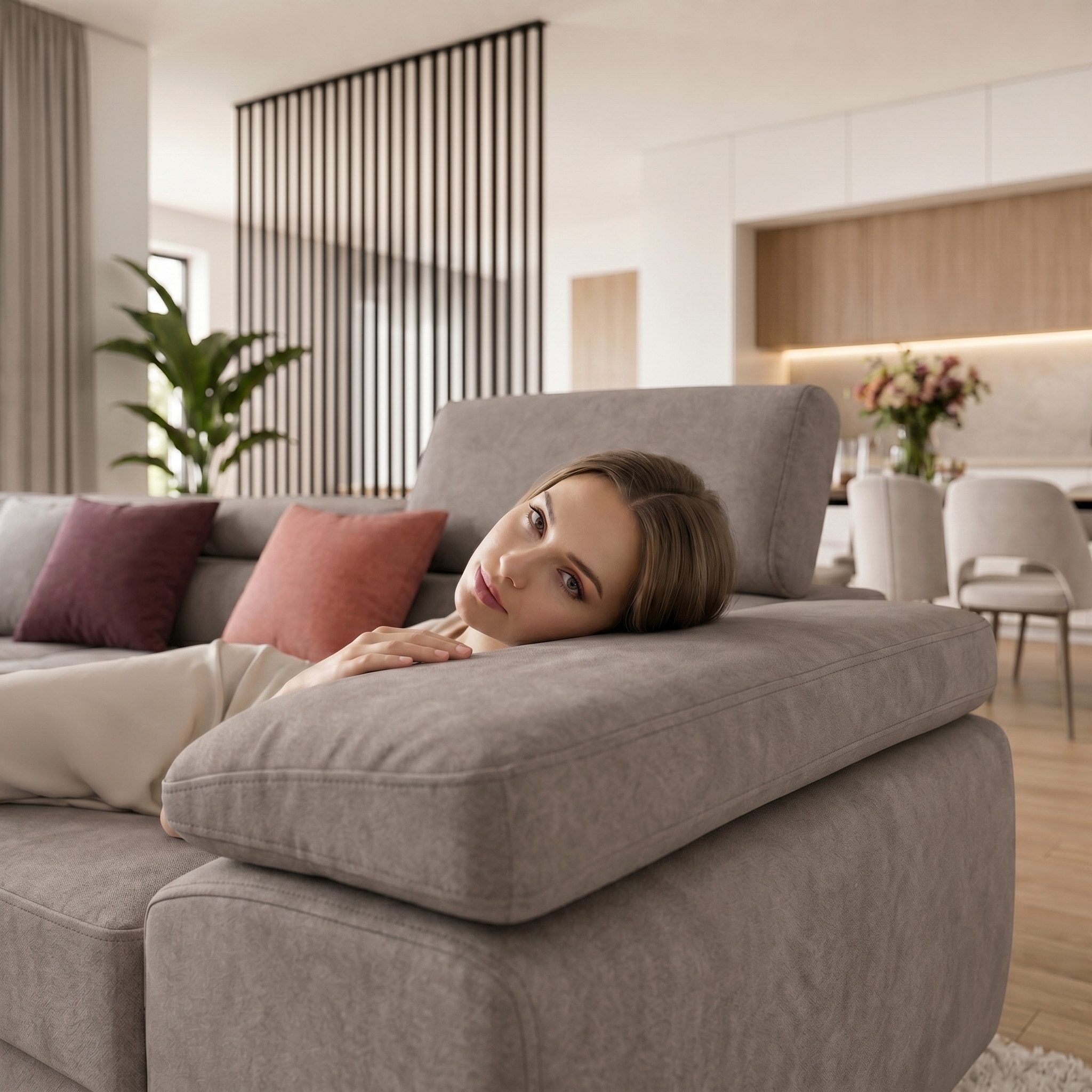Muffo Ecksofa WILD XXL, mit Bettkasten, Hohe Metallfüße, verstellbare Kopfstützen, Liegefläche 125x240