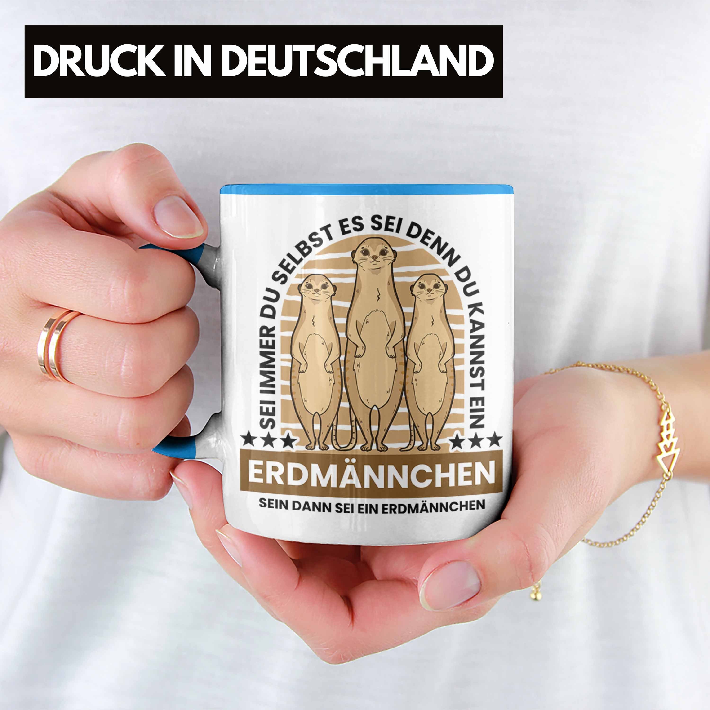 Tasse - Tasse Trendation Geschenk Erdmännchen Erdmännchen Trendation Geschenk Blau Liebhaber