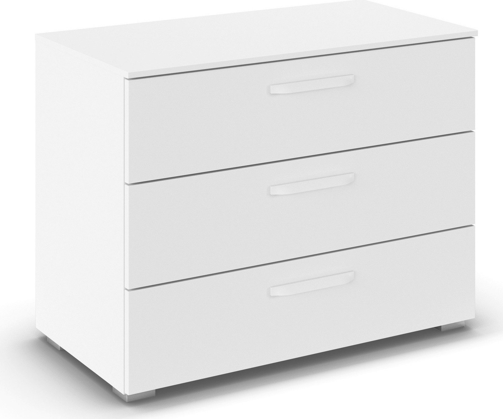 rauch Schubkastenkommode Sideboard Schubladenkommode OTELI mit Dekor- und Hochglanzfront (Breite 80 cm inkl. Soft-Close-Funktion), mit 3 geräumigen Schubladen für viel Stauraum MADE IN GERMANY