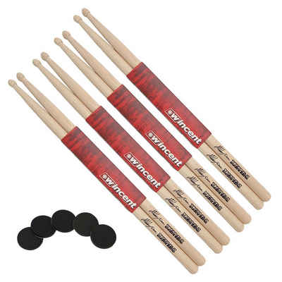 Wincent Schlagzeug Mikkey Dee Signature Drumsticks,4 Paar, natur, mit Damper-Pads