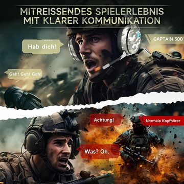 Gvyugke 3-in-1 Verbindungsmöglichkeiten Gaming-Headset (Langer Akkulaufzeit und stilvollem Modespiegeloberflächendesign, mit Kabellose Verbindung, intensiver Stereoklang, Rauschunterdrückungs)