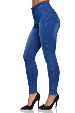 Elara Slim-fit-Jeans Elara Damen Slim Fit Hose Highwaist Jeans (1-tlg)