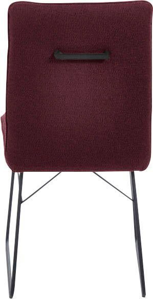 K+W Komfort & Wohnen Kufenstuhl (1 St), Drahtgestell in Metall schwarz, Griff am Rücken, Steppung im Sitz