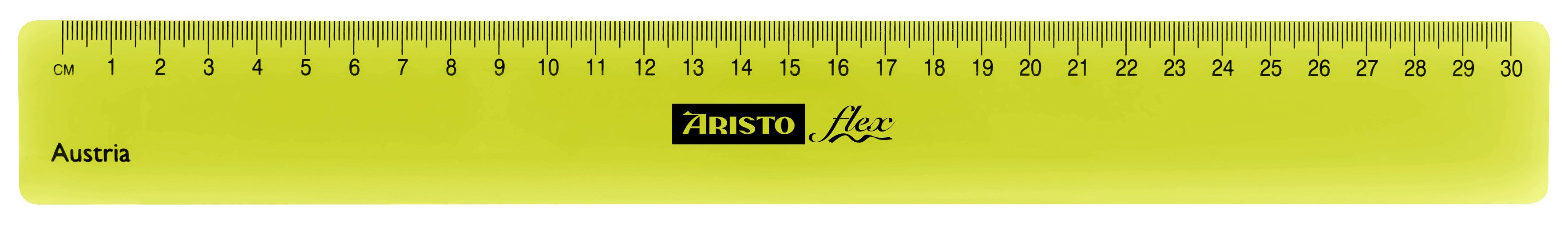 ARISTO Zeichenlineal Aristo Flex Lineal 30 cm biegsam, neongrün, Facette