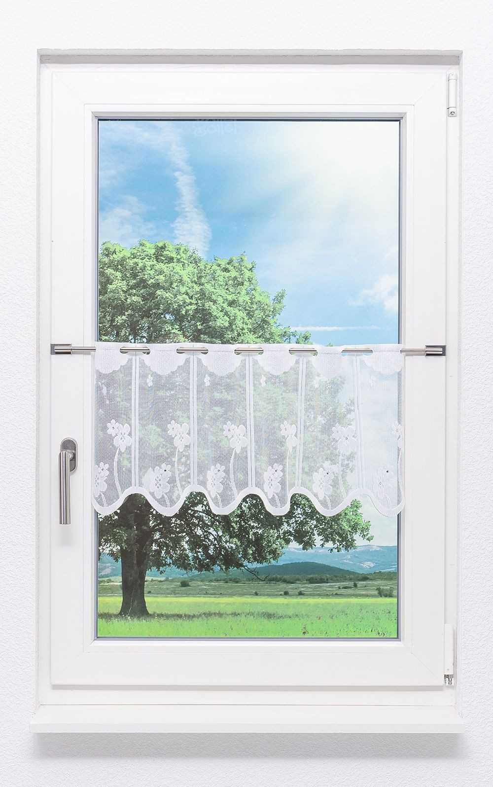 LYSEL® Scheibengardine Schmuckblumen (1 St), transparent, HxB 30x40.8cm