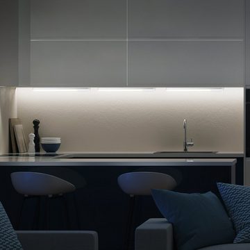 B.K.Licht LED Lichtleiste, LED fest integriert, Warmweiß, LED Unterbaulampe Lichtleiste Küchen-Lampe Beleuchtung inkl. 10W