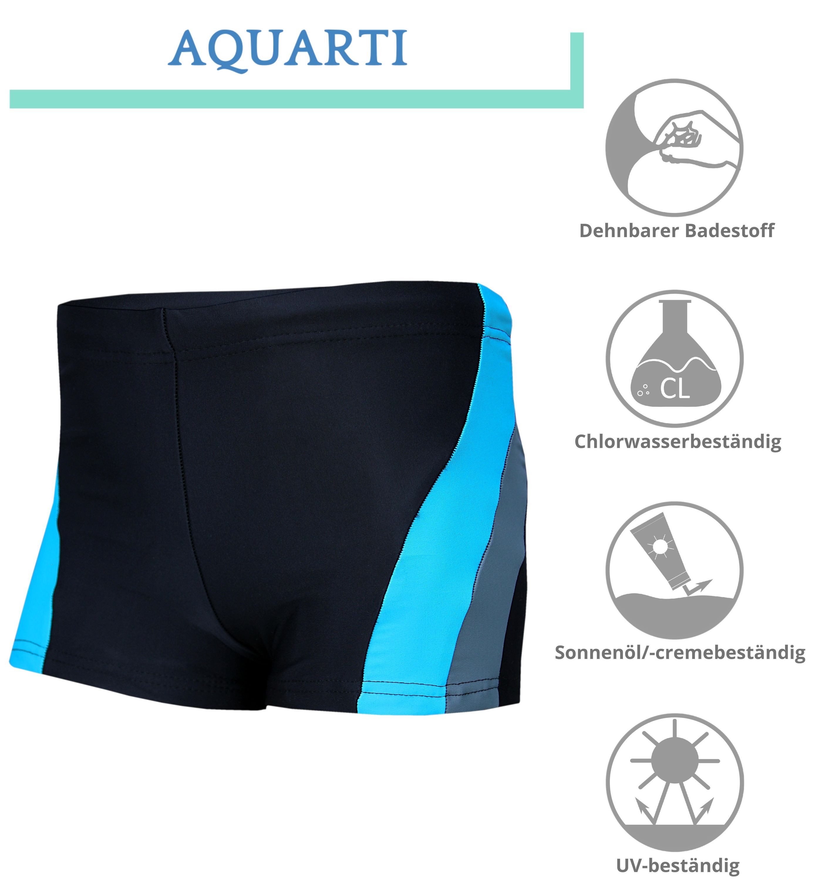 Aquarti Badeshorts Aquarti Jungen Badehose Schwimmhose Seitliche Paspel Kinder Badeshorts