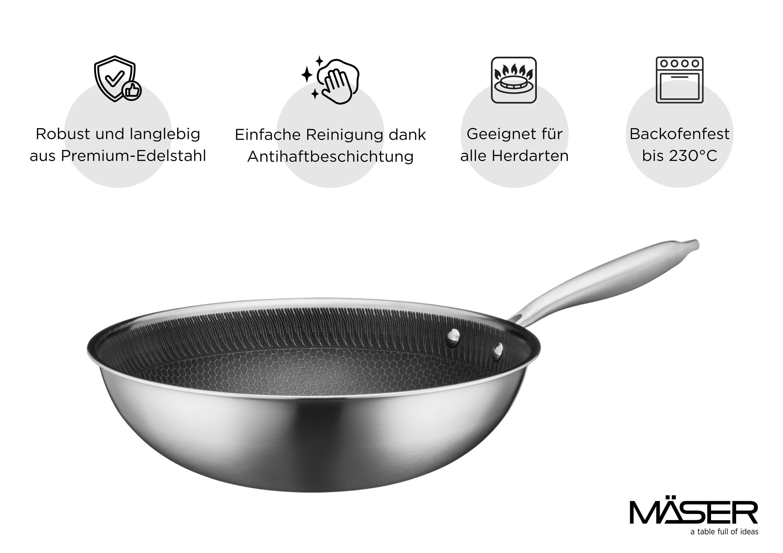 MÄSER Bratpfanne Hestia Keramik, Edelstahl 18/10