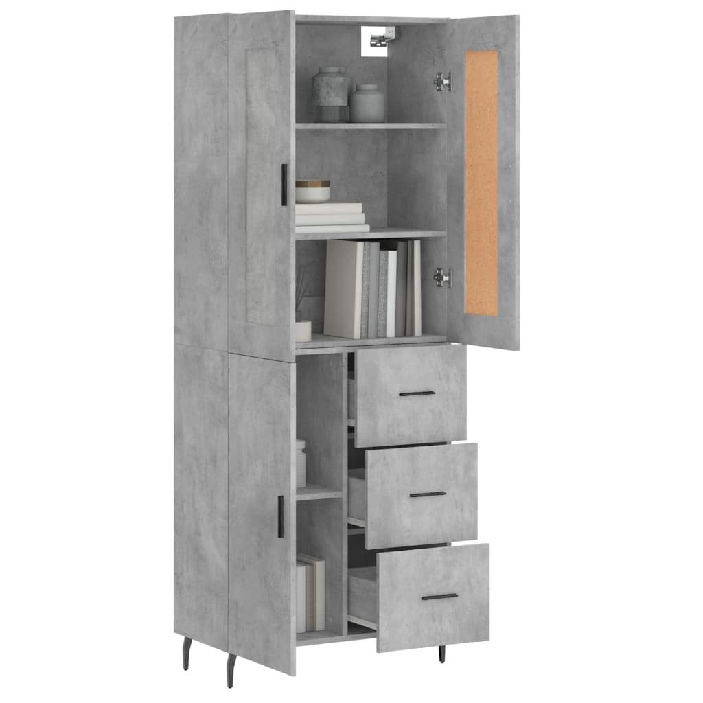 vidaXL Highboard Highboard Betongrau 69,5x34x180 cm günstig online kaufen