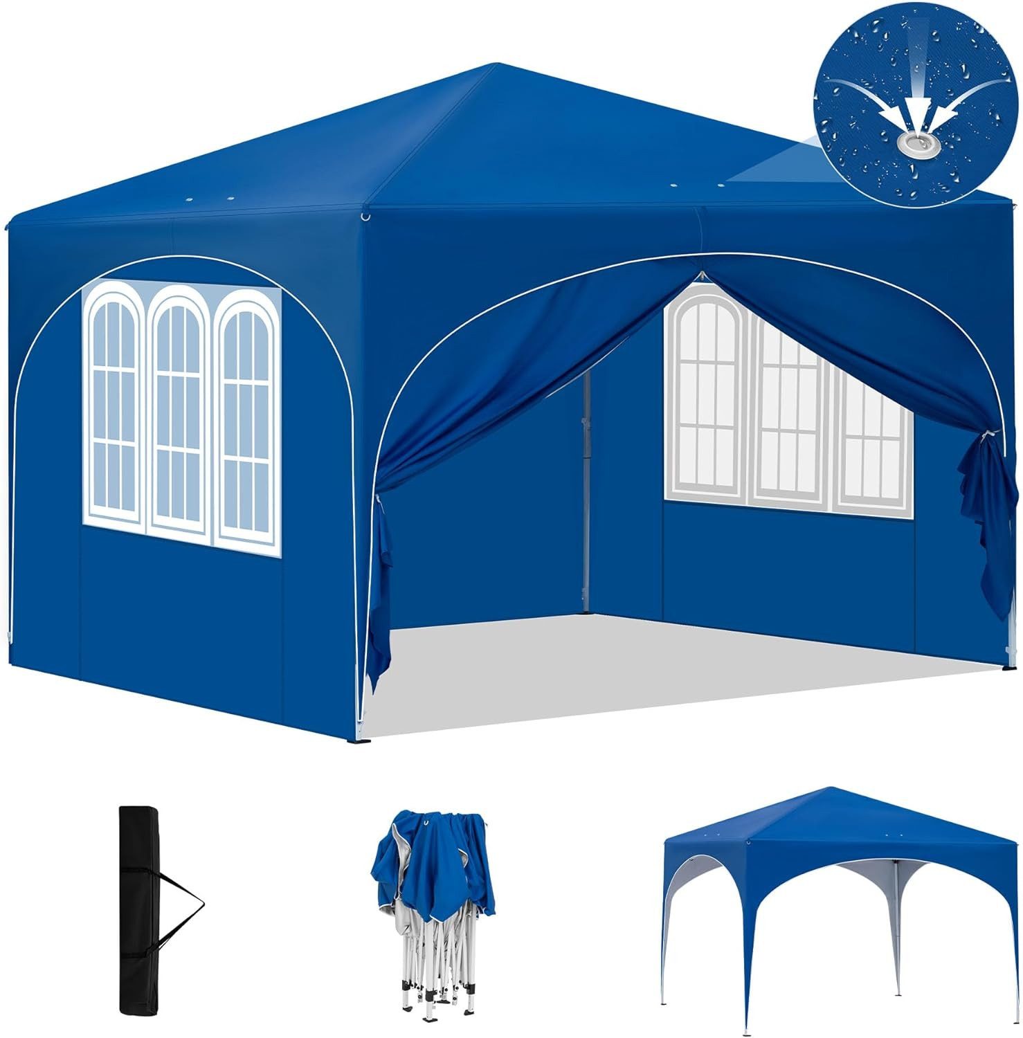 EUGAD Pavillon, mit 4 Seitenteilen, Pop-Up Faltpavillon, 3x3 m, mit Seitenw günstig online kaufen