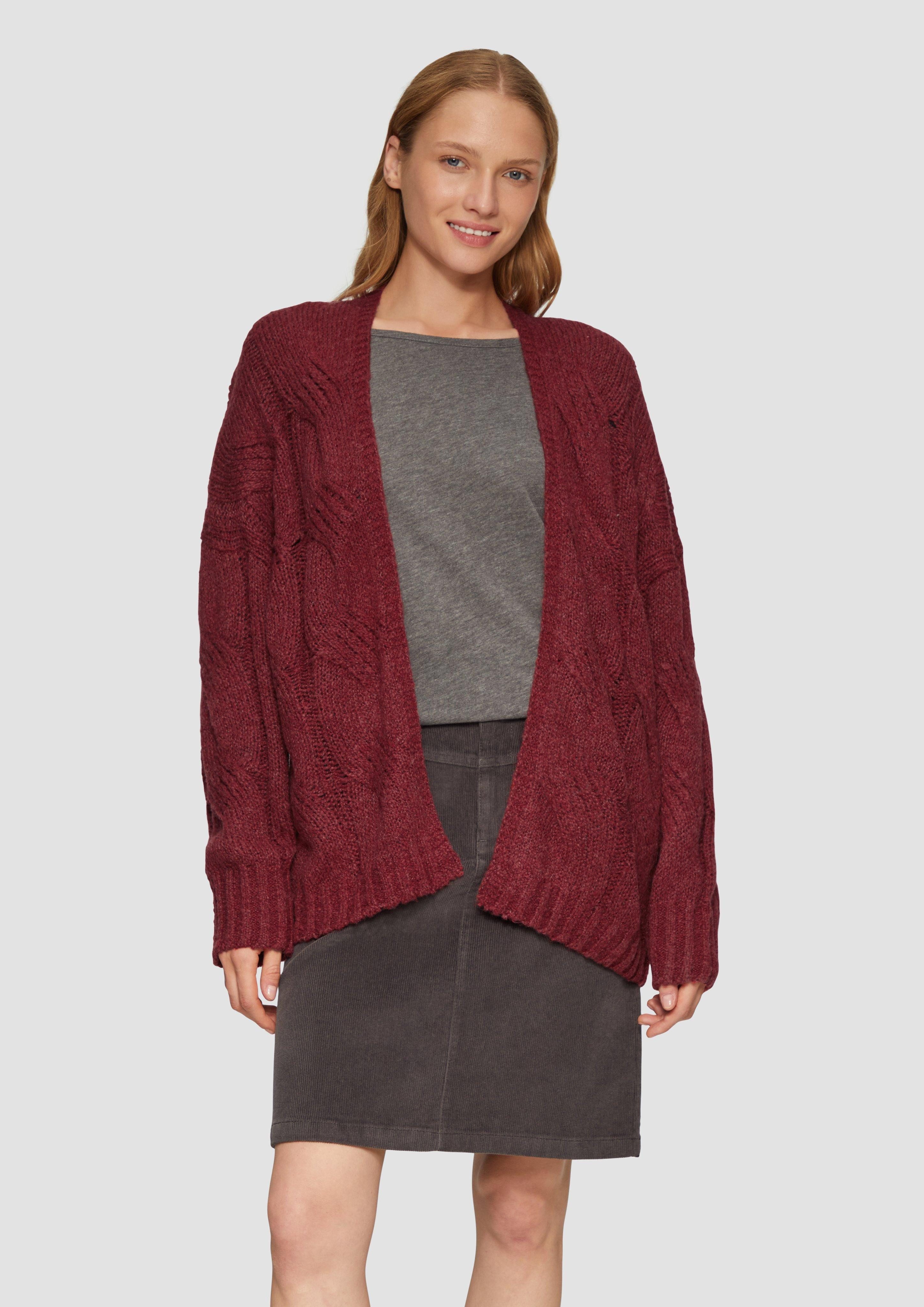 s.Oliver Strickjacke Strickjacke mit Zopfmuster im günstig online kaufen