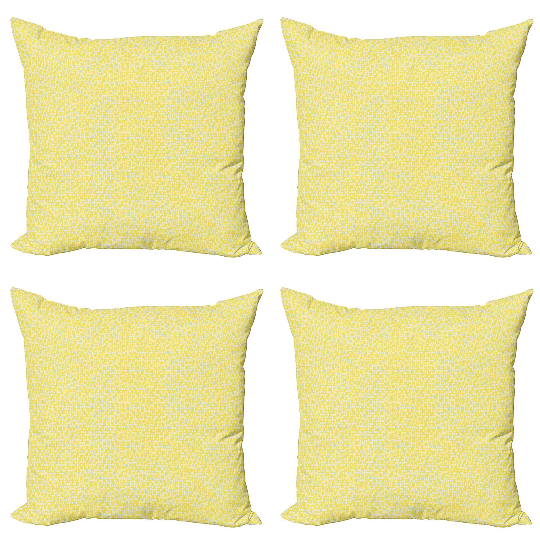 Kissenbezüge Modern Accent Doppelseitiger Digitaldruck, Abakuhaus (4 Stück), Gelb und Weiß Aquarelle Kunstwerk | Kissenbezüge