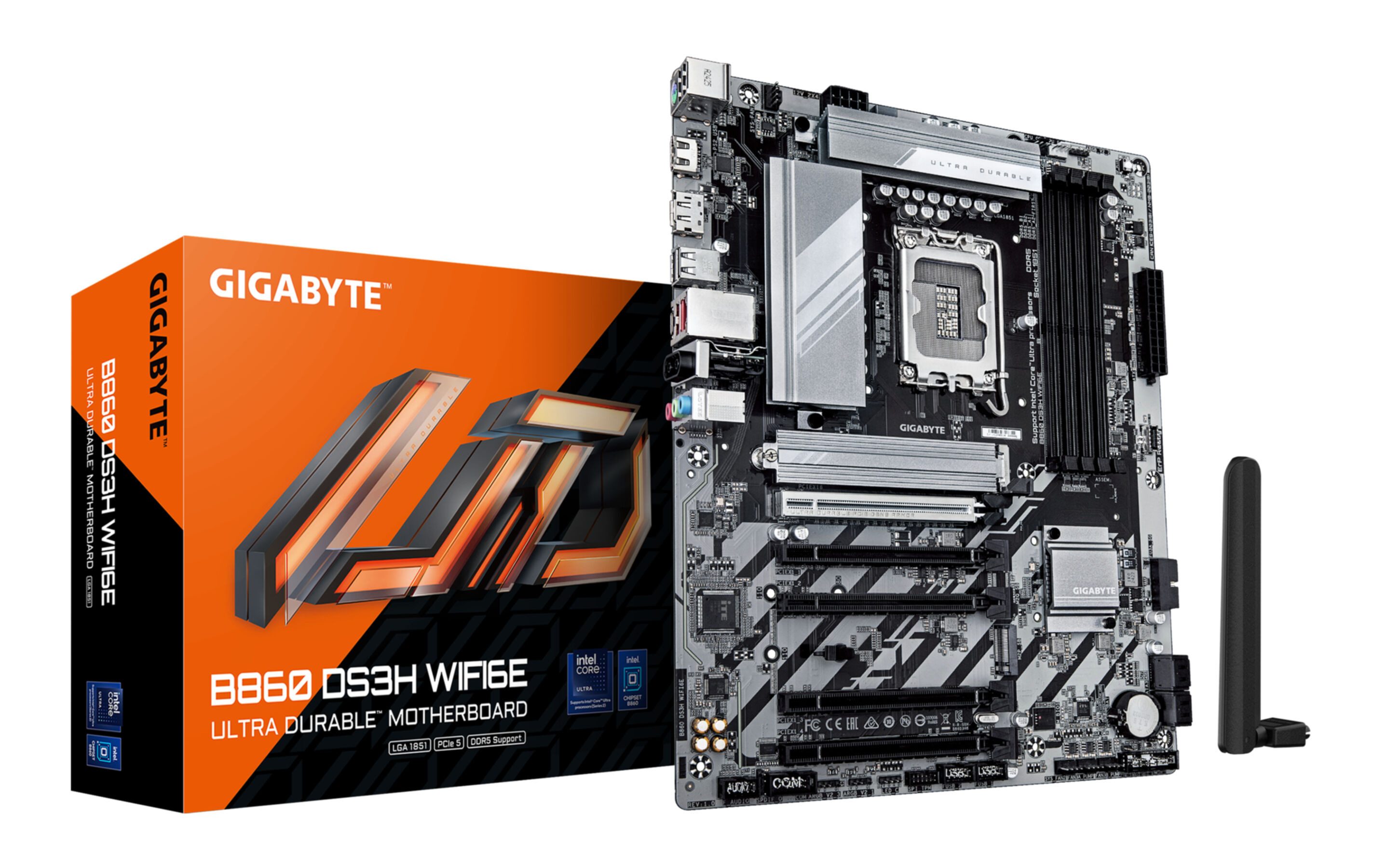 B860 DS3H WIFI6E Mainboard - Intel Core Ultra CPUs, 8+1+2+2 Phasen VRM Mainboard