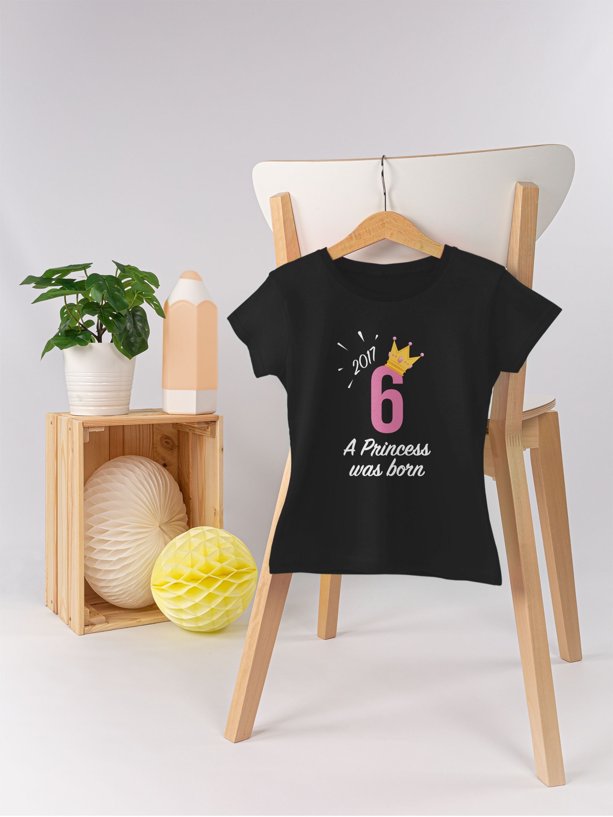 Shirtracer T-Shirt Sechster Mädchen Geburtstag 2 Princess Schwarz 2017 6