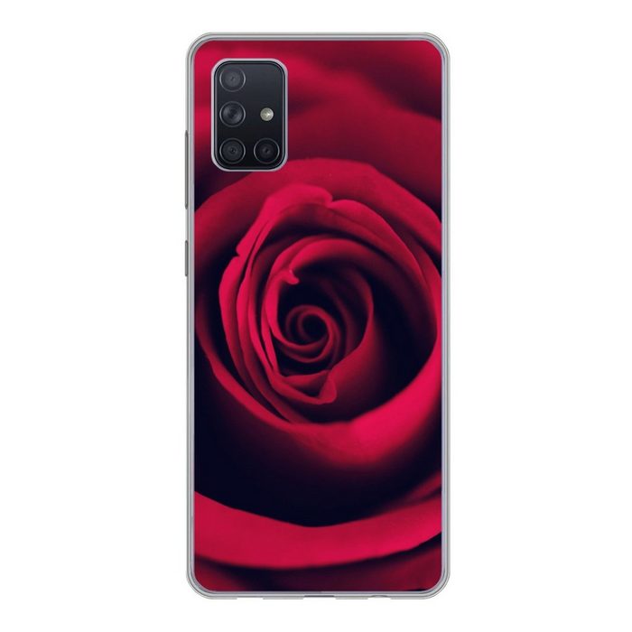 MuchoWow Handyhülle Rosen - Rot - Detail Phone Case Handyhülle Samsung Galaxy A71 Silikon Schutzhülle