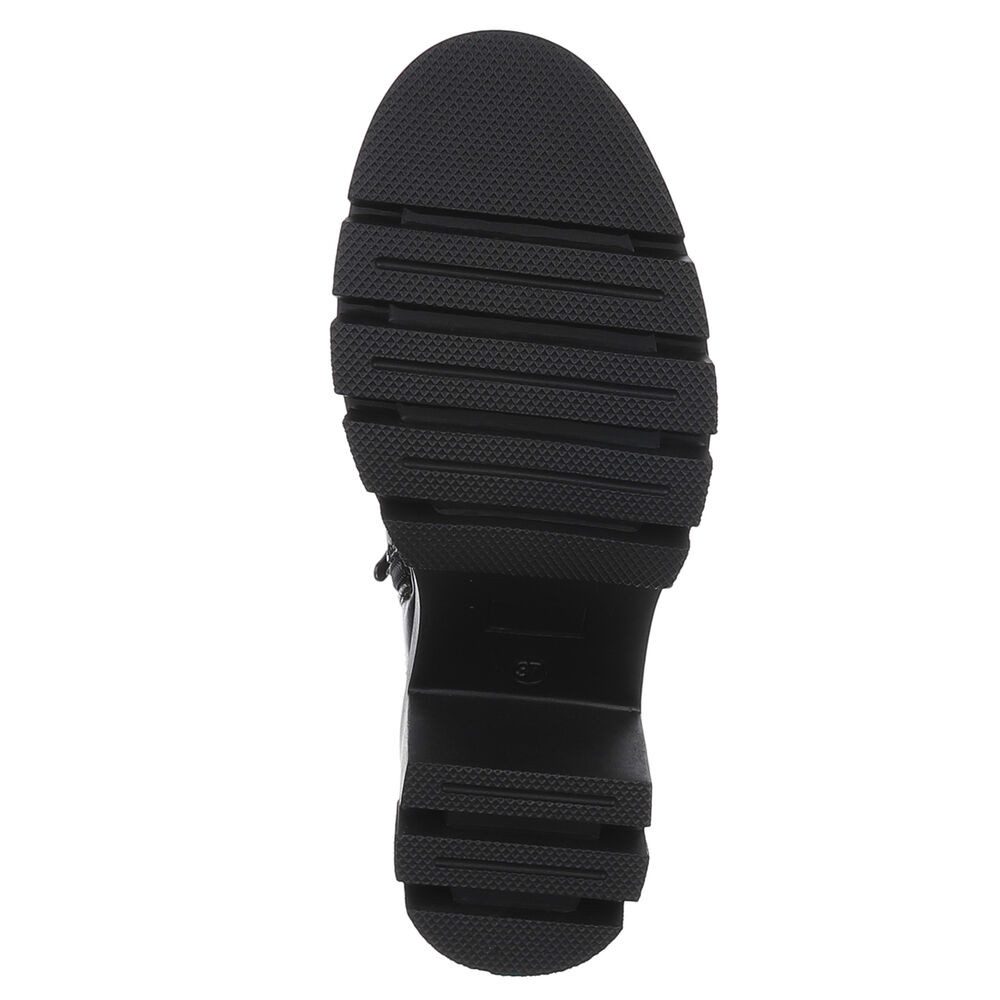 Ital-Design Elegante Chelsea Boots mit Blockabsatz für Damen Plateaustiefelette (90726877) Blockabsatz Stiefeletten in Schwarz