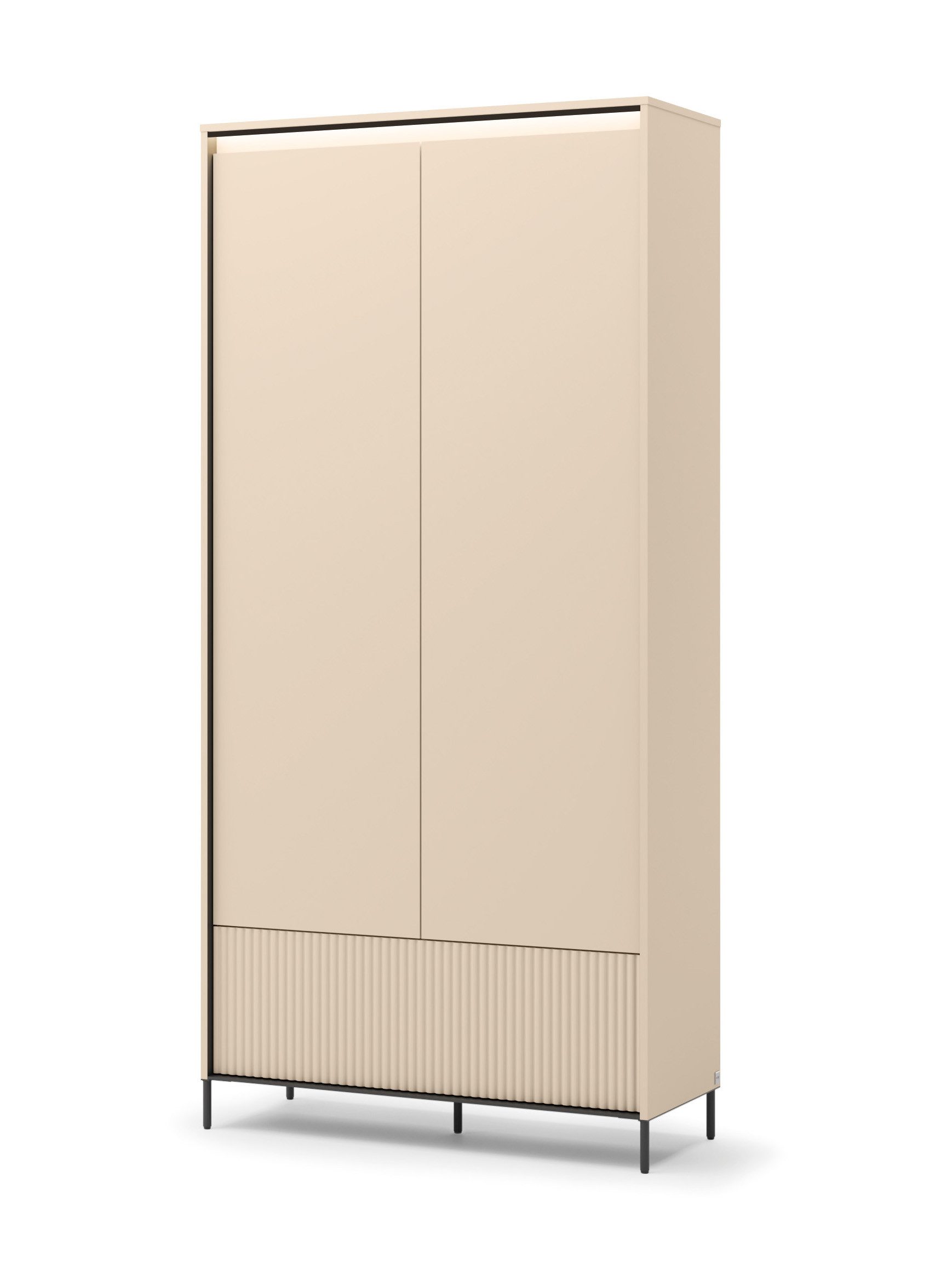 Compleo Garderoben-Set mit geriffelter Front und LED-Beleuchtung FLORE günstig online kaufen