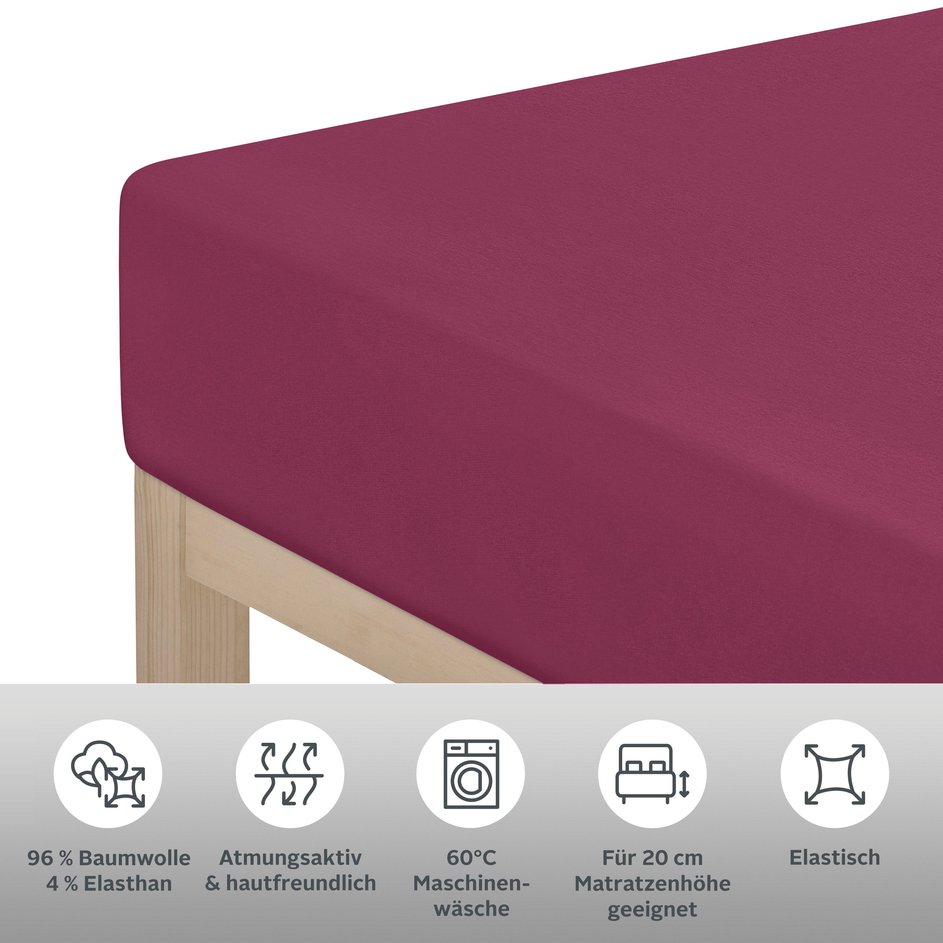 OTTO home Spannbettlaken Cremona Comfort, Jersey-Elasthan, Gummizug: rundum günstig online kaufen