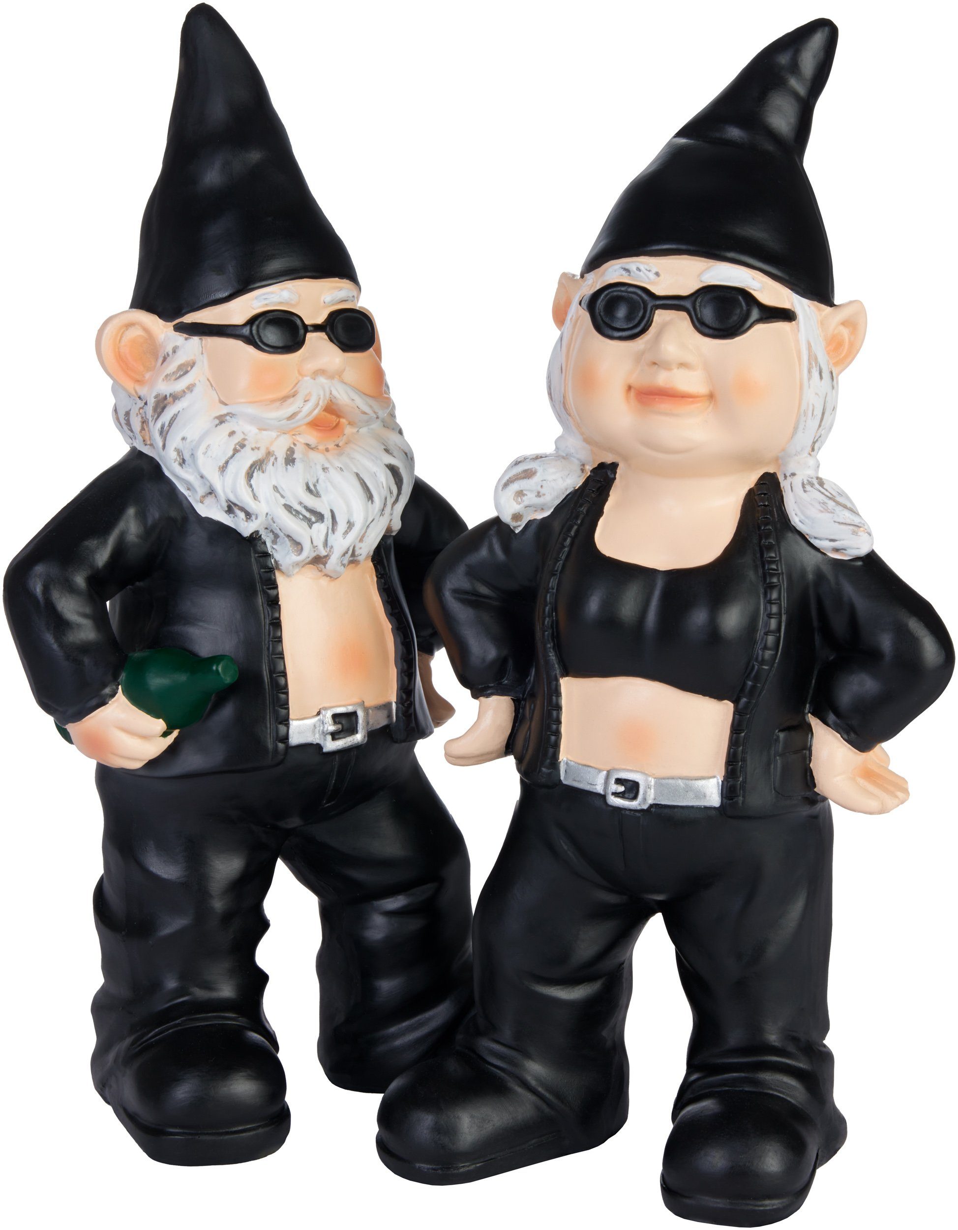BRUBAKER Gartenzwerg Rocker Paar Gartenzwerge Dekoration günstig online kaufen