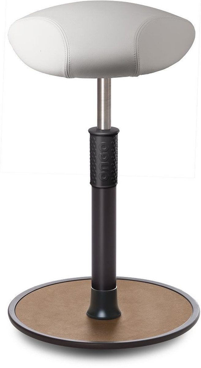 ONGO Stehhilfe Sitz- Stehhocker Free Tall Triangel Boxmark Leder Weiß schwarz /Natur
