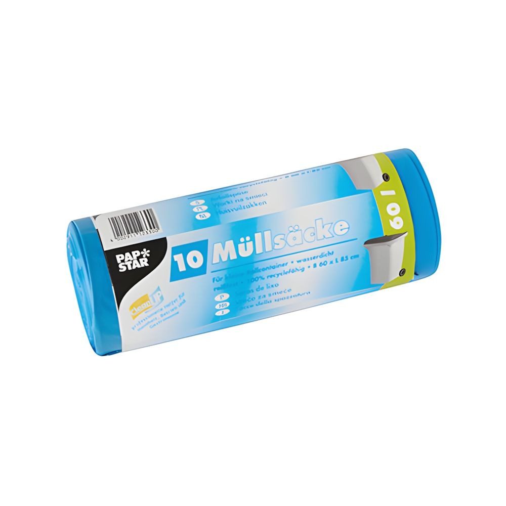 PAPSTAR Müllbeutel Müllsäcke, LDPE 60 l 85 cm x 60 cm blau 43 my 10 Stk