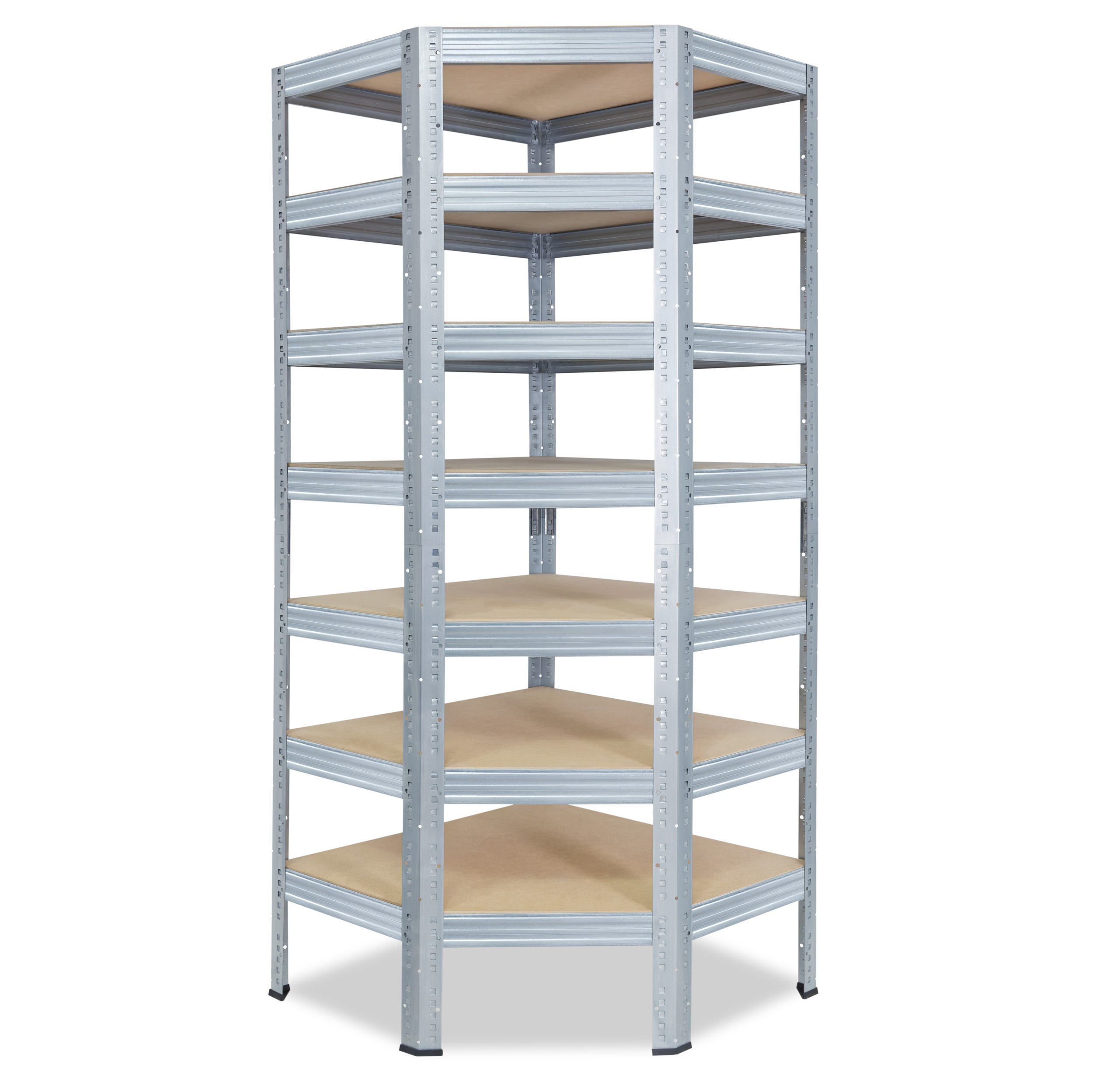 shelfplaza Eckregal PRO, 230x90x60cm verzinkt, Metall Eckregal stehend mit 7 Böden