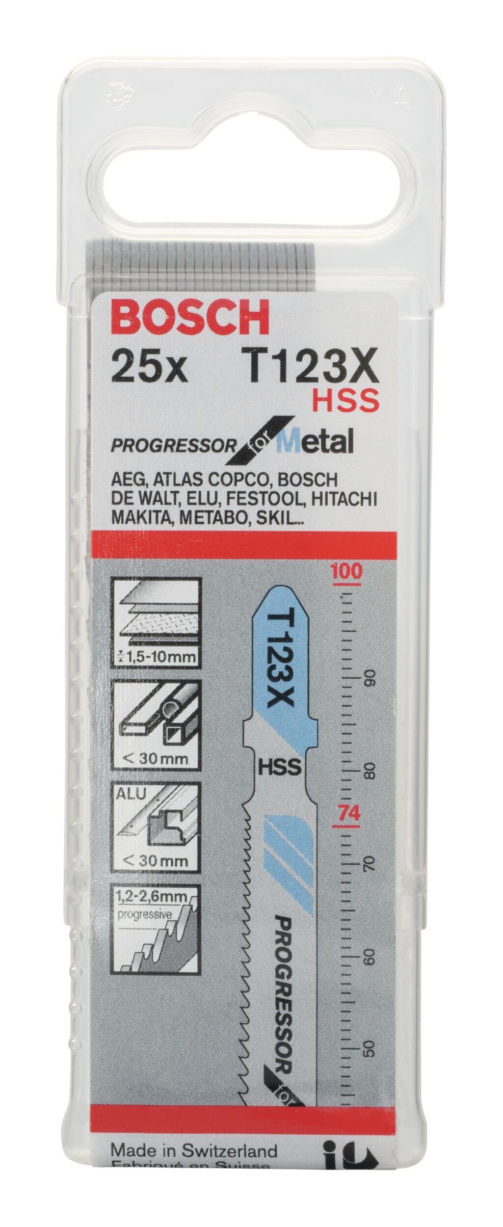 XF (25 Stichsägeblatt 123 Stück), Metal 25er-Pack BOSCH Progressor for T -
