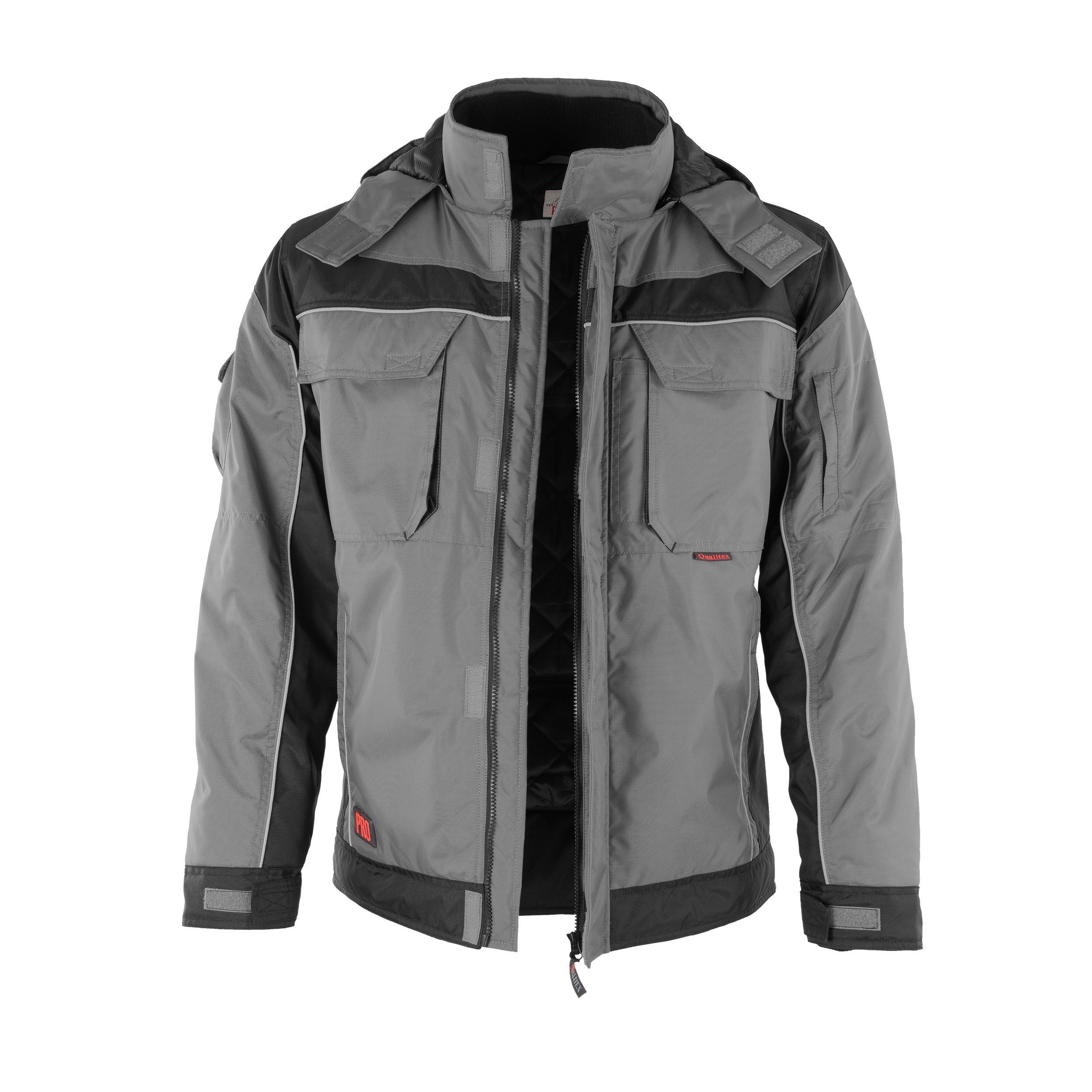 Qualitex Workwear Winterjacke Winterjacke "PRO" grau/schwarz, günstig online kaufen