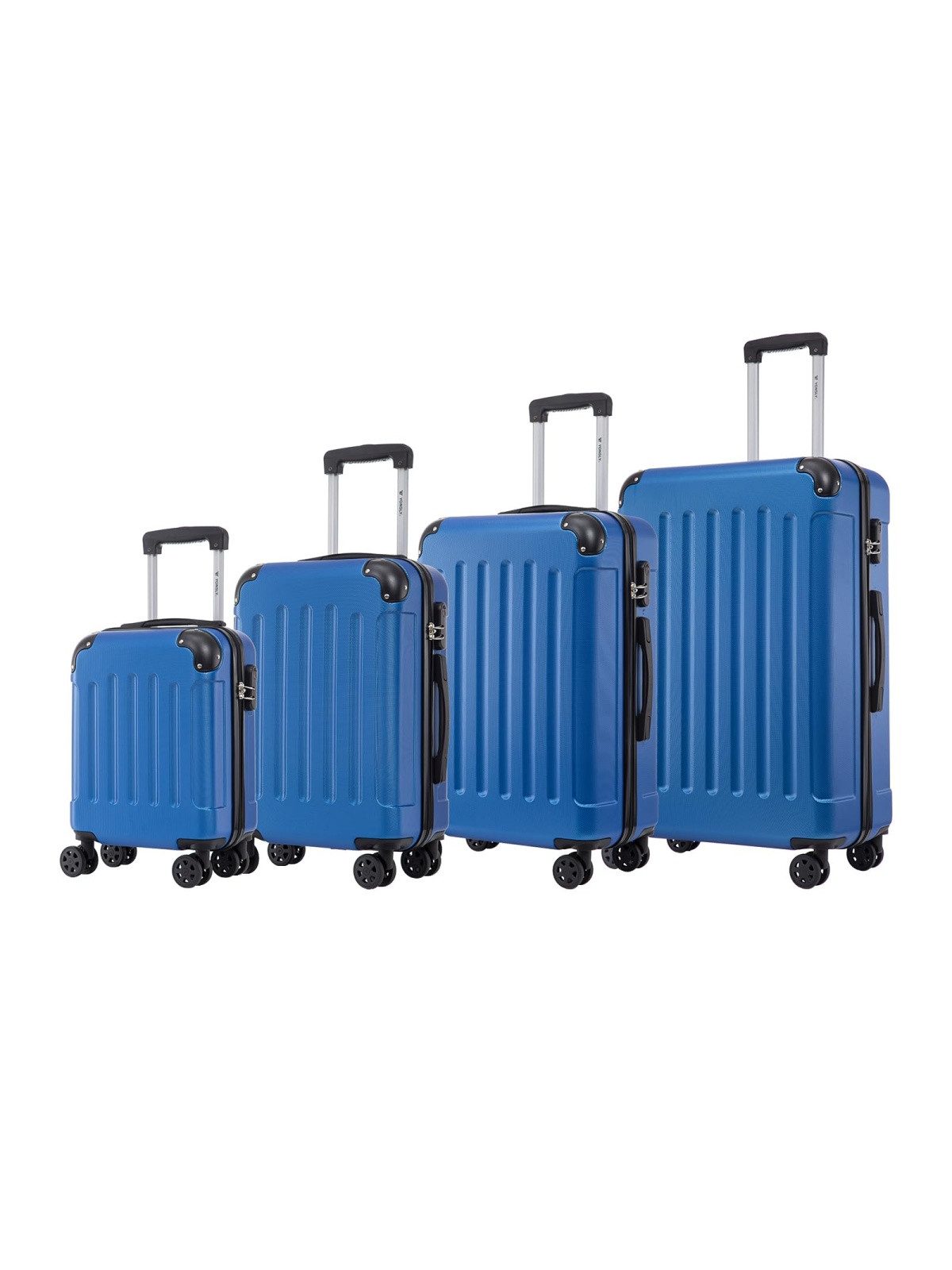yonsly Kofferset Reisekoffer Trolley Rollkoffer Handgepäck Hartschalenkoffer Größen-Set, 4 Rollen, (4er Set, 4 tlg., Größen S, M, L & XL), ABS und Aluminium, Zahlenschloss, Gummigriff, leicht und robust