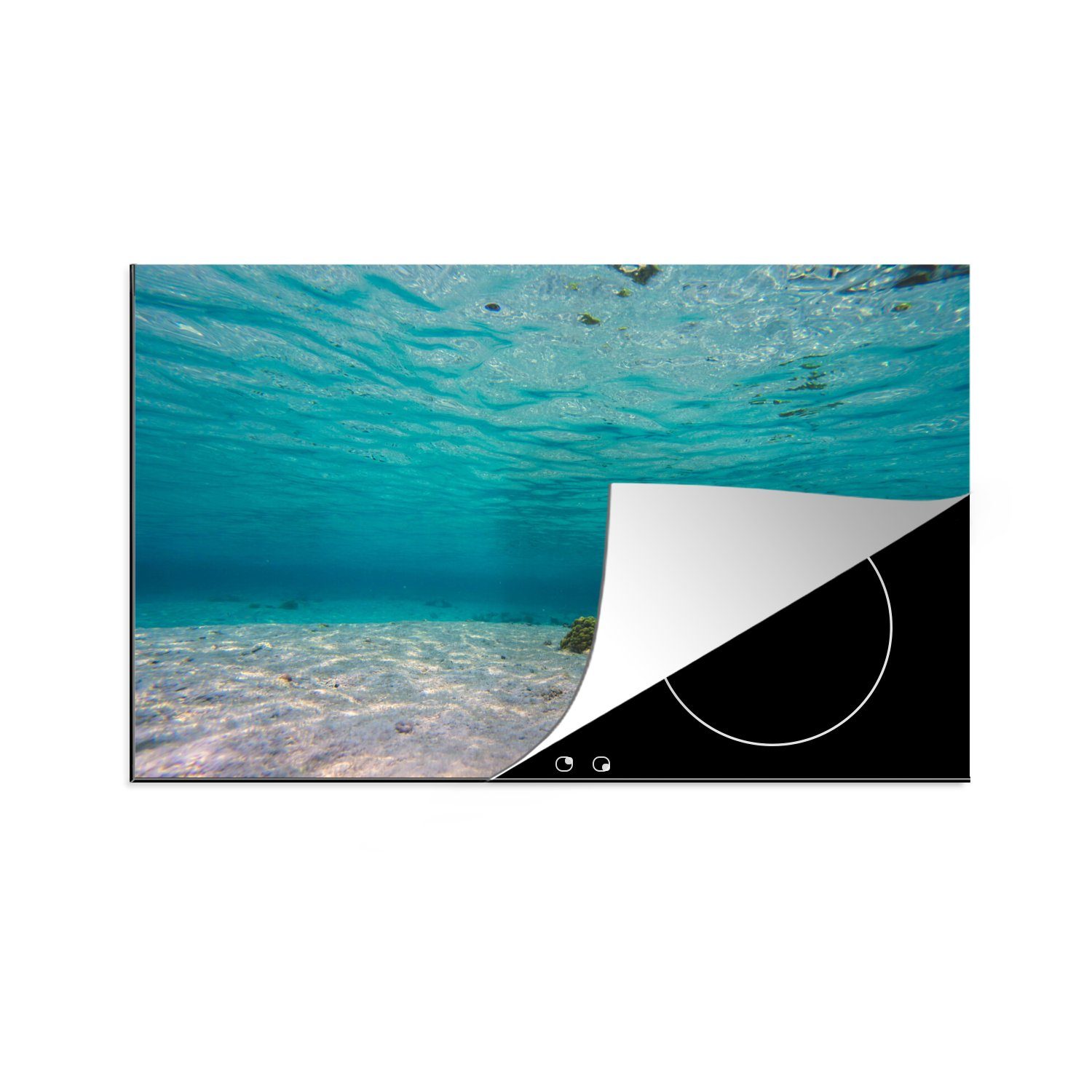 MuchoWow Herdblende-/Abdeckplatte Das wunderschöne Meer von Glover's Reef in Belize, Vinyl, (1 tlg), 81x52 cm, Induktionskochfeld Schutz für die küche, Ceranfeldabdeckung