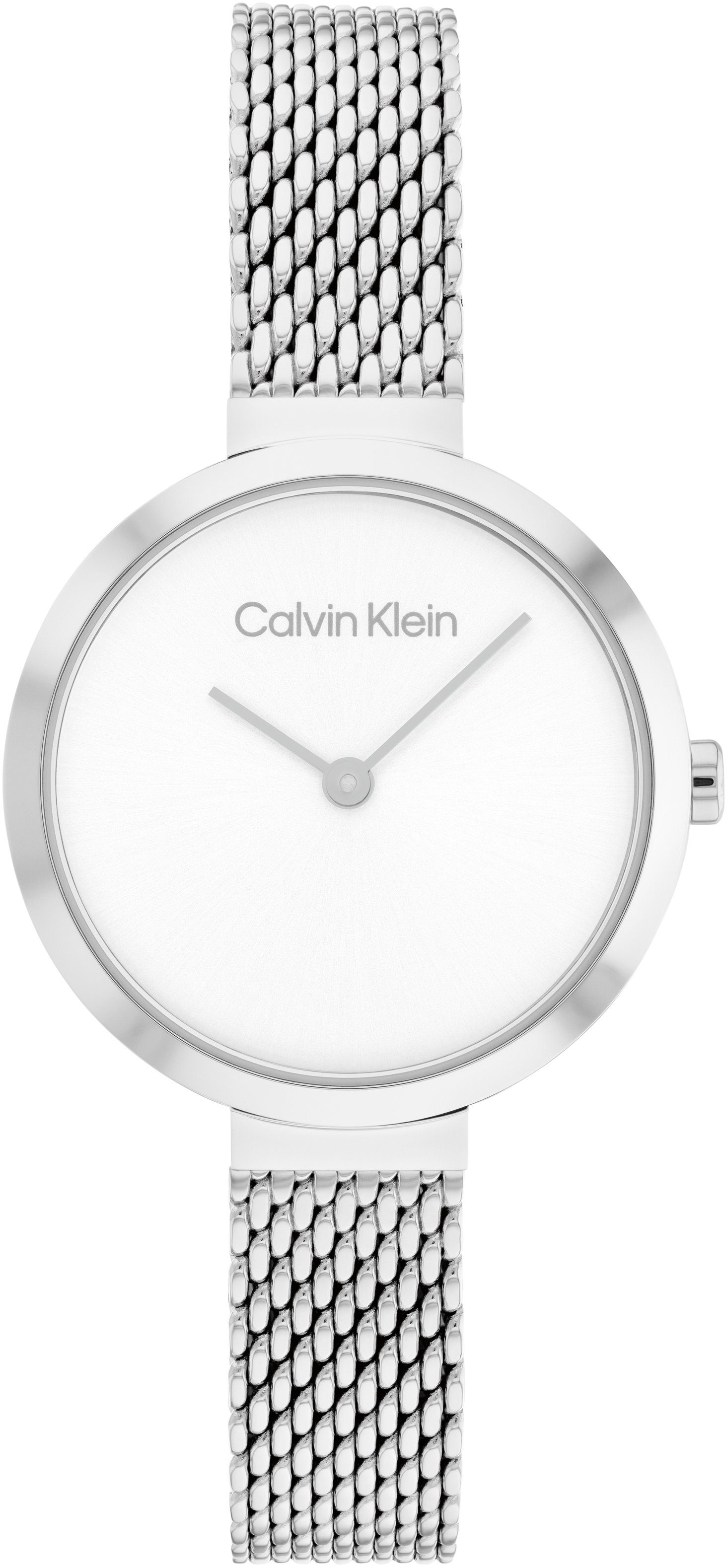 Calvin Klein Quarzuhr Minimalistic T Bar Mesh 28 mm, 25200082, Armbanduhr, Damenuhr, Mineralglas