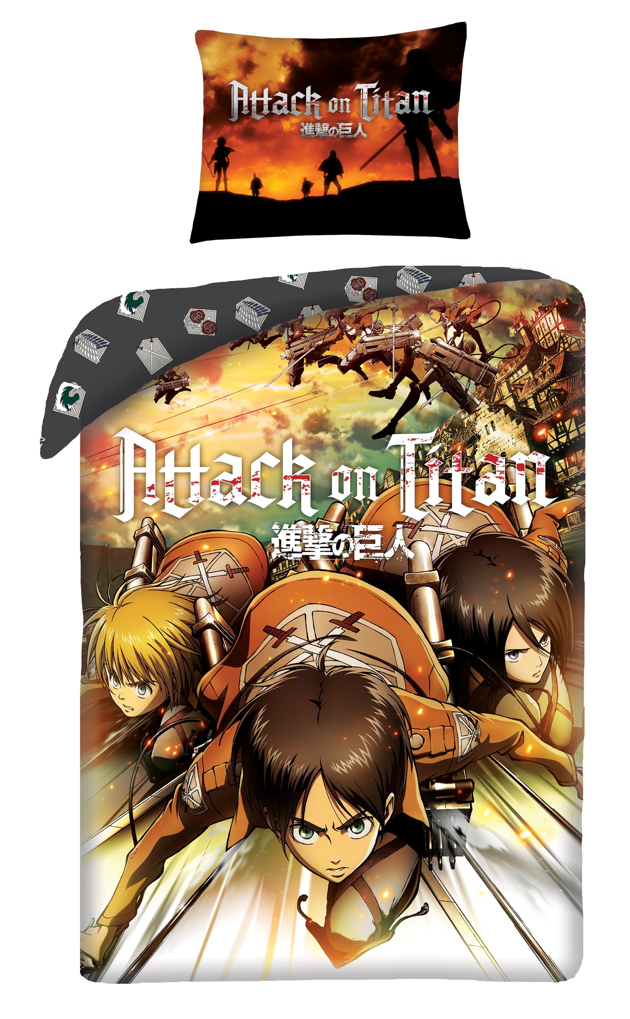 Halantex Bettwäsche Attack On Titan Bettwäsche 140 x 200 cm