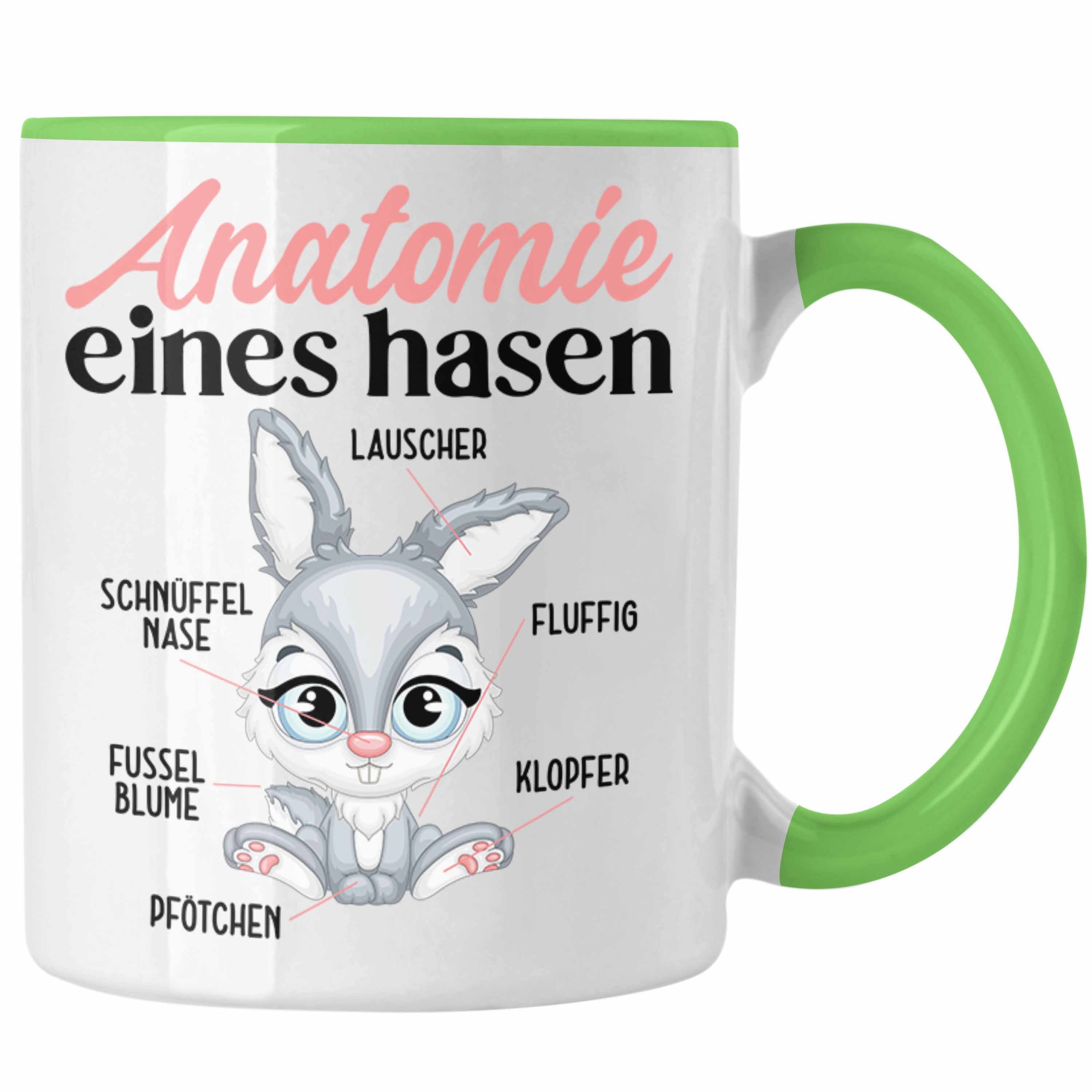 Trendation Tasse Hasen Tasse Geschenk Hasen-Besitzer Kaninchen Kinder Anatomie Eines Ha Grün