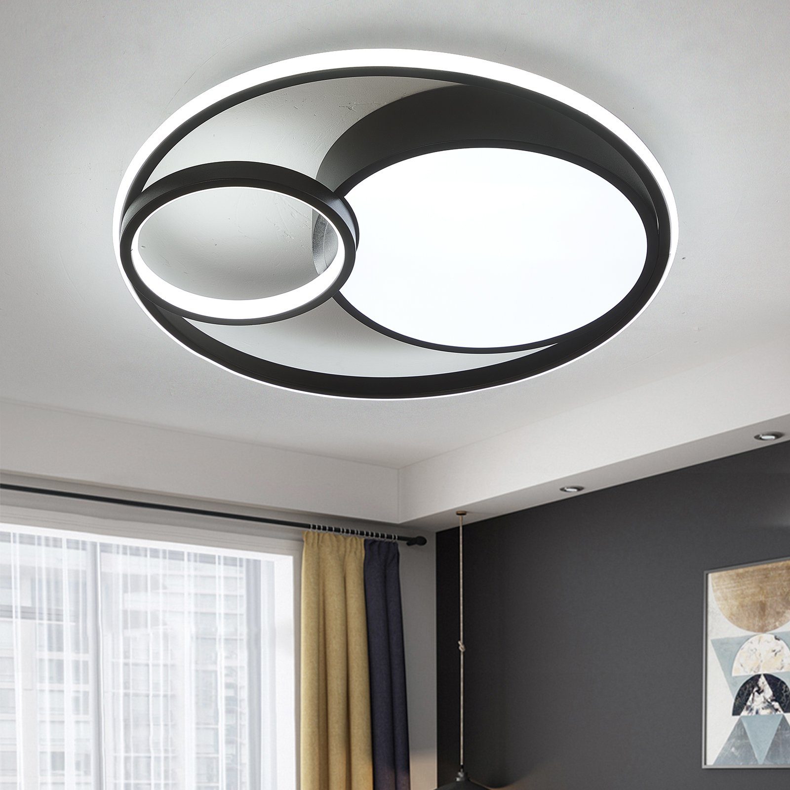 Natsen Deckenleuchte 55W LED Deckenlampe, Ø50*8.5cm, Voll dimmbar mit Fernb günstig online kaufen