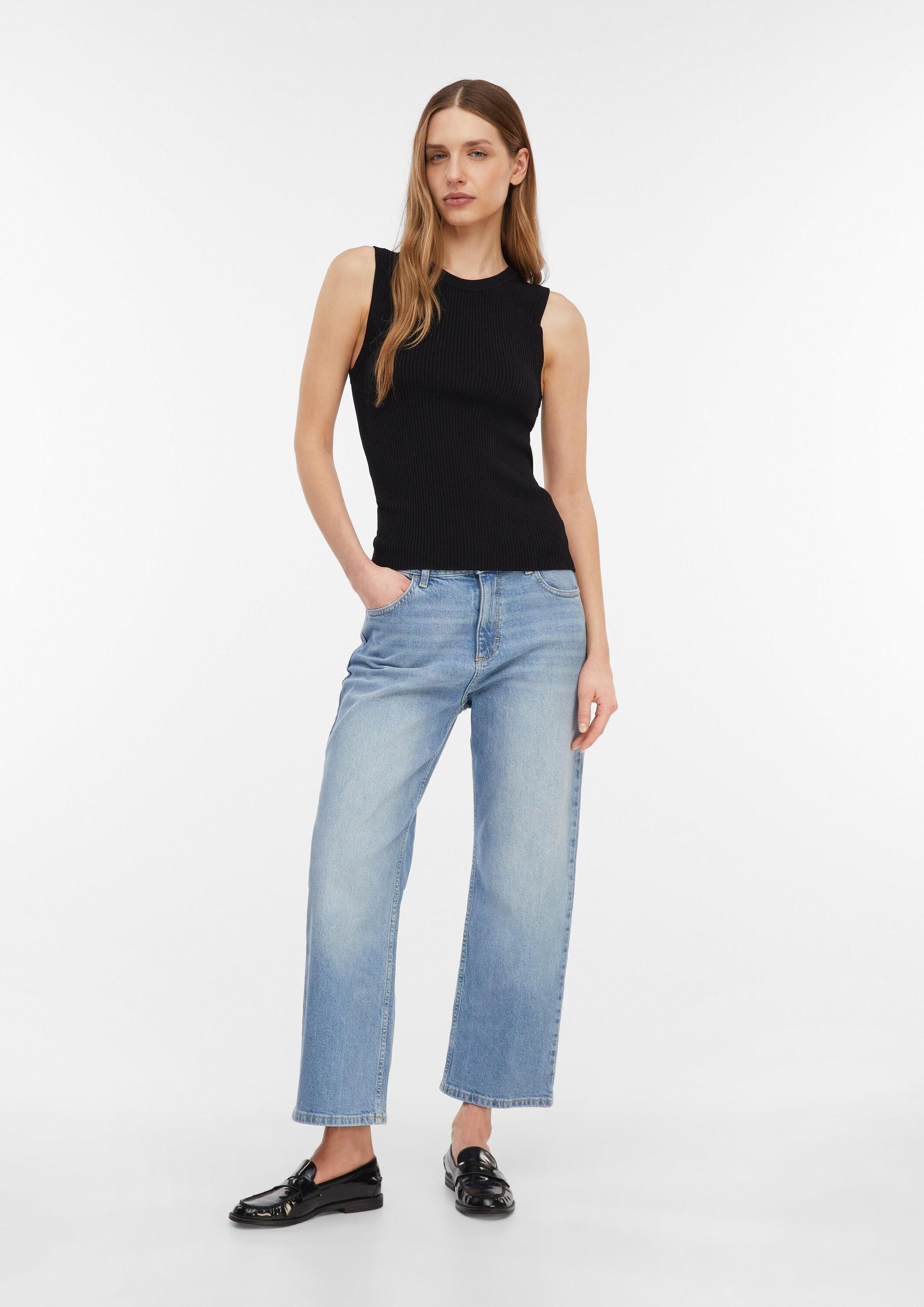 comma Regular-fit-Jeans Jeans-Hose Verkürzte Jeans mit geradem Bein