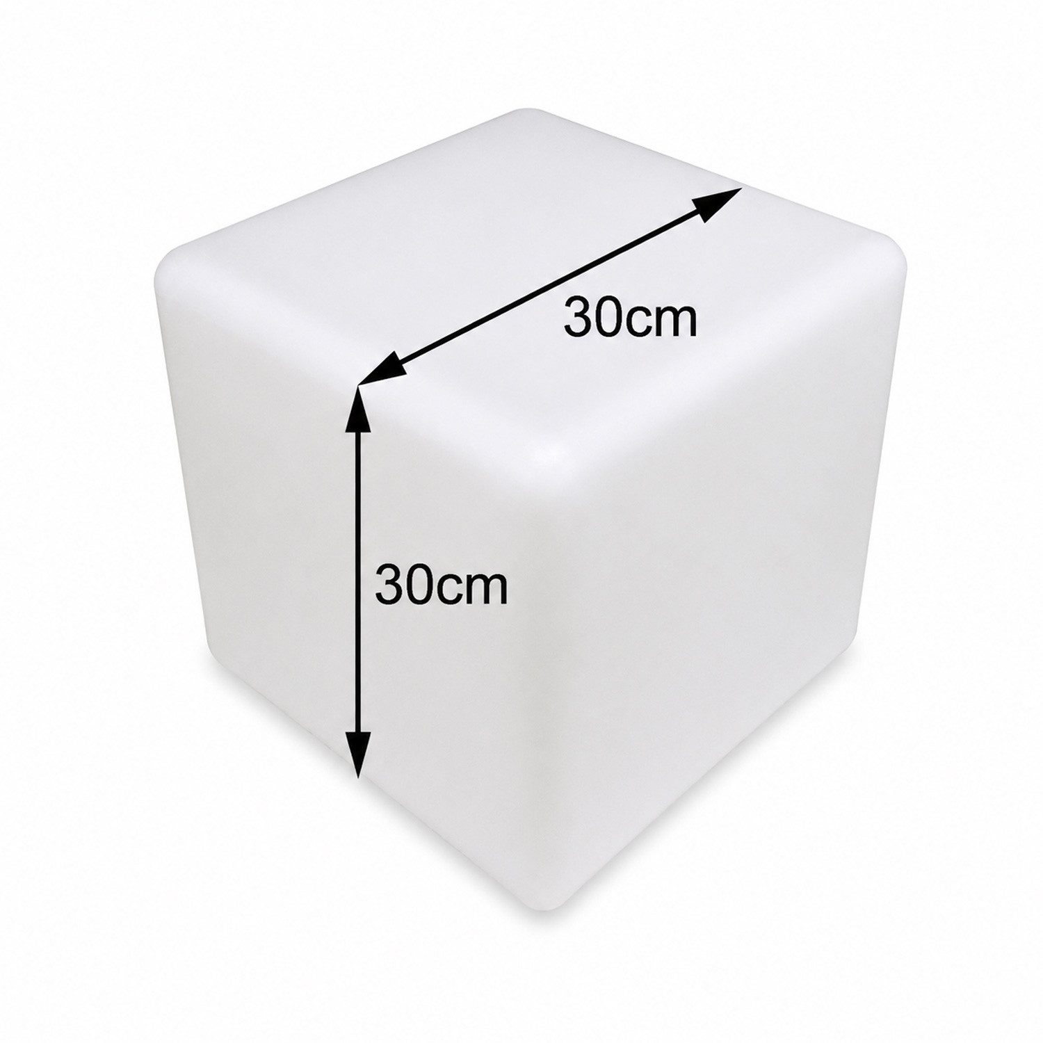 SATISFIRE LED Würfel LED Leuchtwürfel Cube 30x30cm E27 warmweiß outdoor Beistelltisch, LED Classic, warmweiß (2100K bis 3000K)