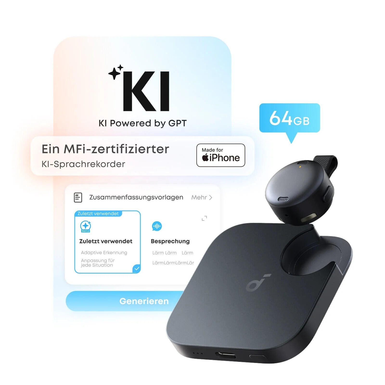 Anker soundcore work, Dein persönlicher KI-Assistent Headset