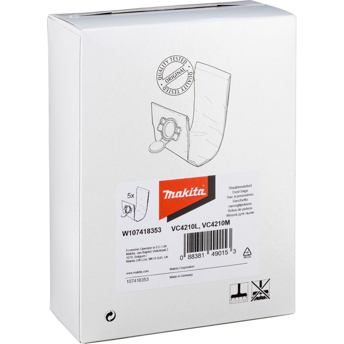 Makita Bodenstaubsauger W107418353 Filtersack M 5Stk