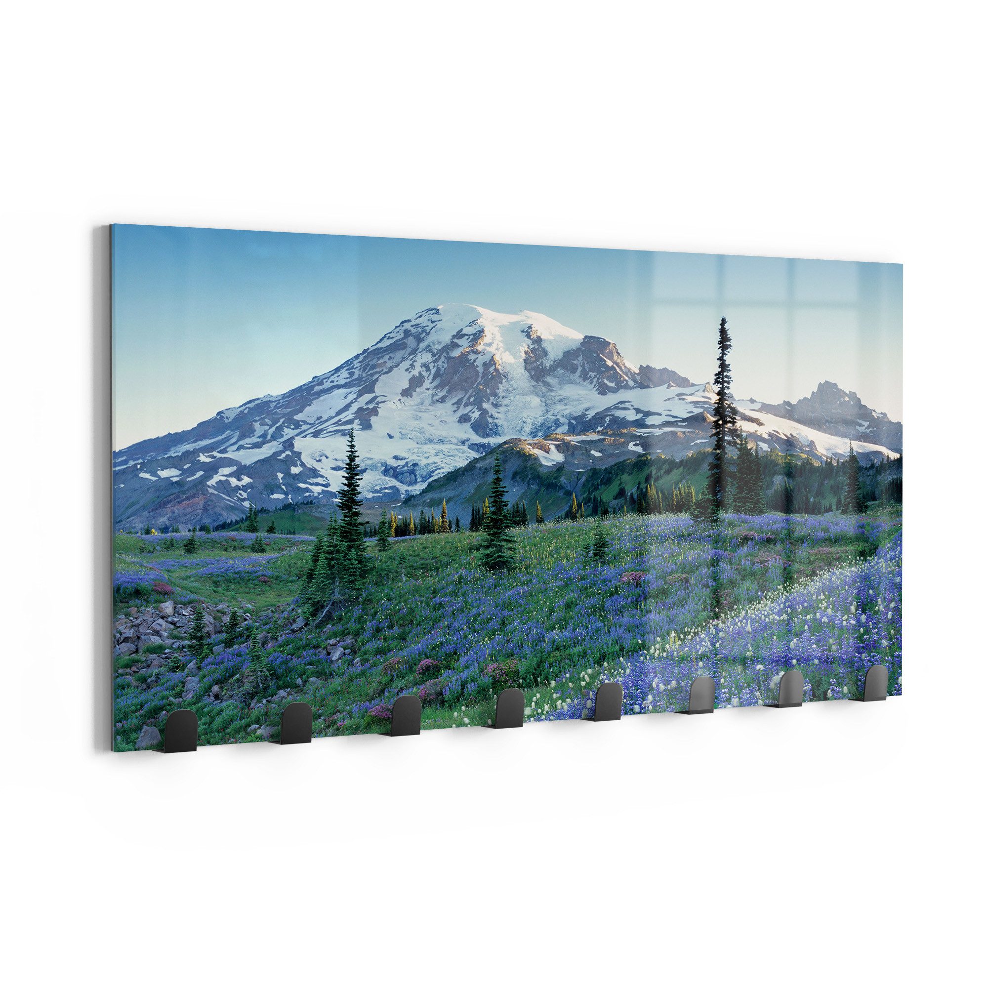 DEQORI Гачок для одягу 'Wohlige Bergruhe', Glas Garderobe Paneel magnetisch beschreibbar