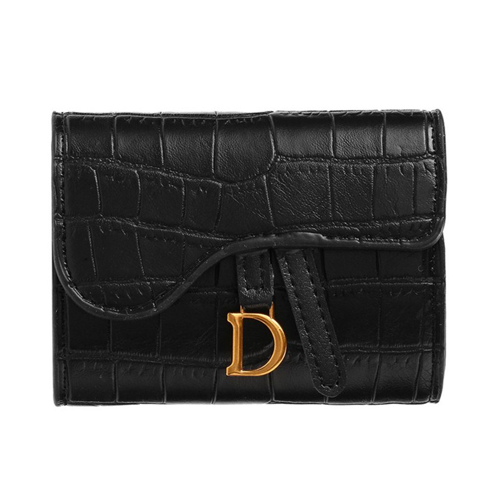 Geldbörse Geldbörse, Geldbeutel Kleine Kompakte Kurzer Portemonnaie, Exquisite, Damen-Kartentasche, Blusmart black