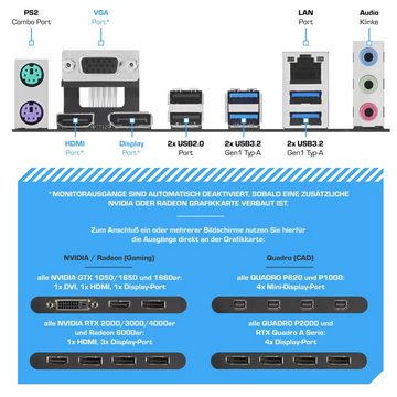 Kiebel Total 10 PC-Komplettsystem (24", Intel Core i5 Intel Core i5-10600KF, RTX 3050, 16 GB RAM, 512 GB SSD, ARGB-Beleuchtung, WLAN)