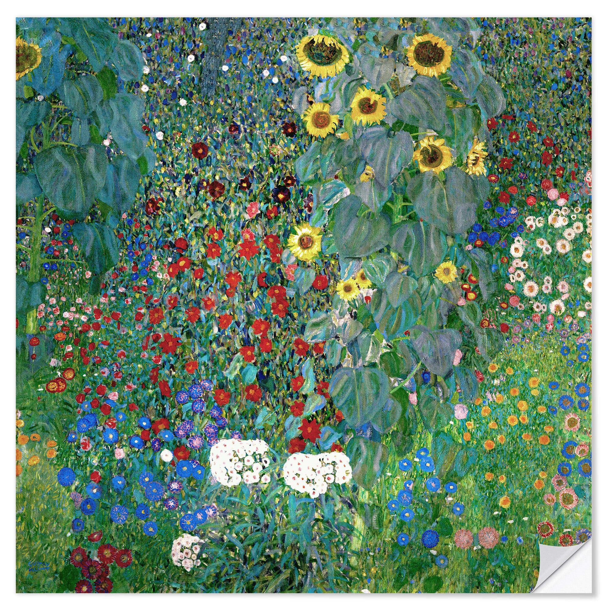Posterlounge Wandbild Bauerngarten mit Sonnenblumen, Gustav günstig online kaufen