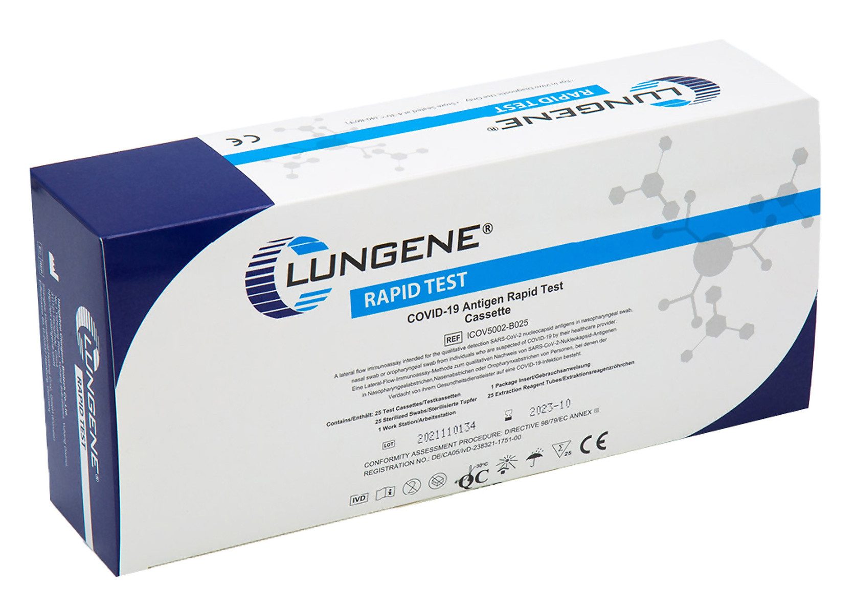 CLUNGENE PSA-Schnelltest Clungene® 3in1 Rapid COVID-19 Antigen Test - Professional (25 Stück)