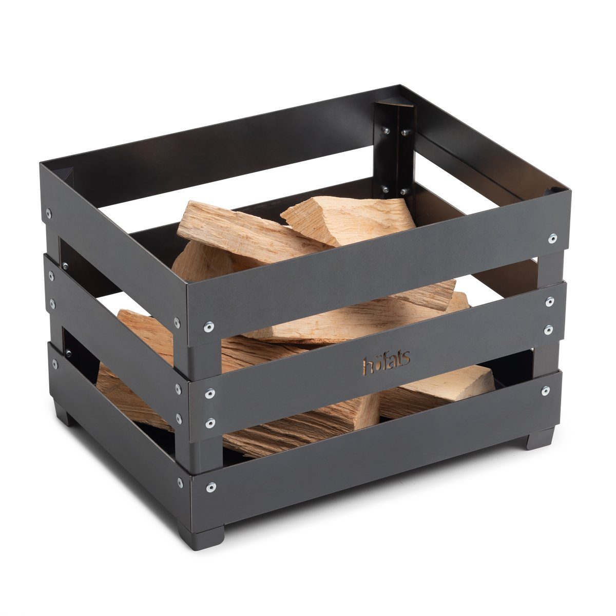 höfats Feuerkorb CRATE, (Weinkiste, Feuerstelle, Grill und Hocker in einem, Feuerkorb für Garten, Terrasse und Camping, Corten-Stahl), 30T x 40B x 27H cm