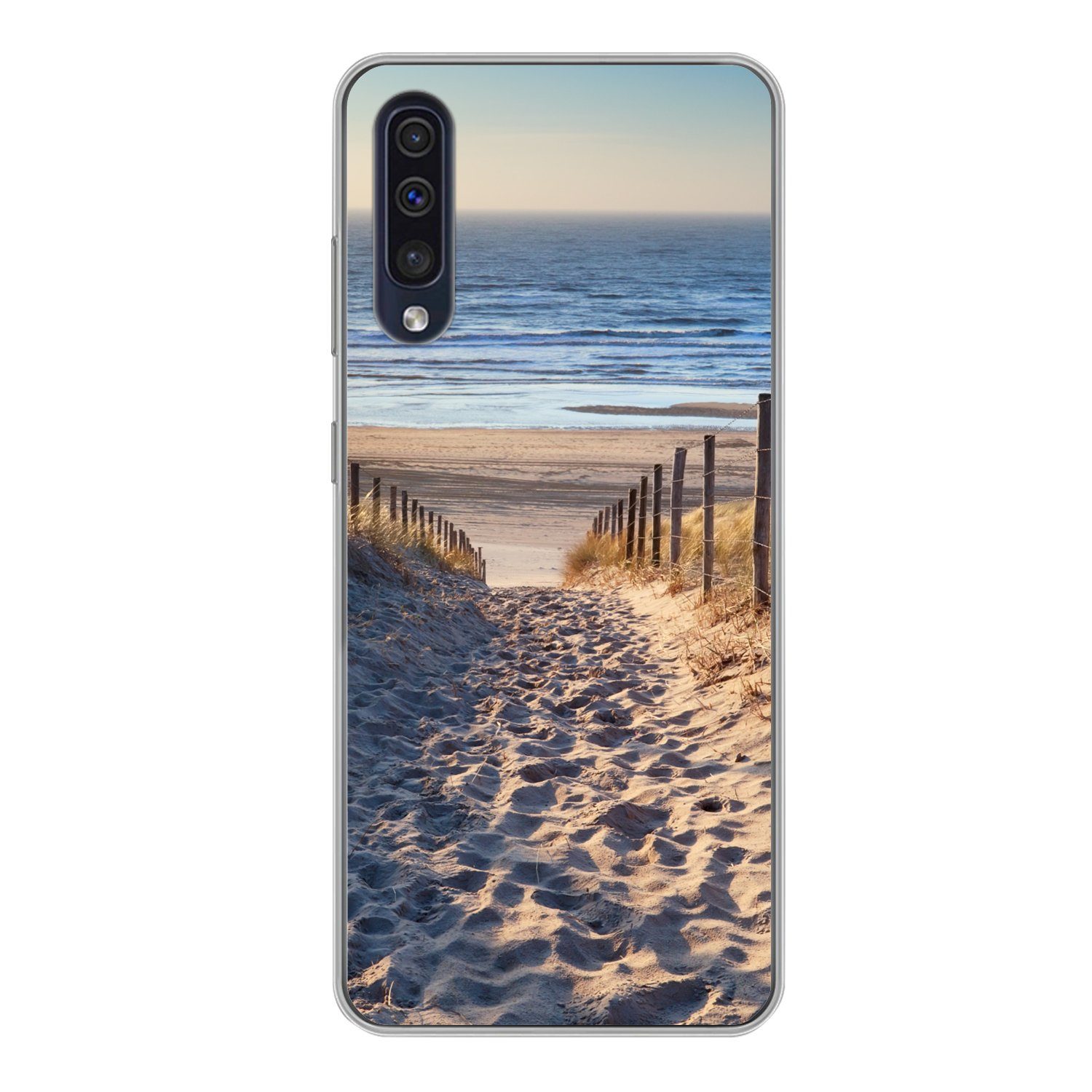 MuchoWow Handyhülle für Samsung Galaxy A50 Strand - Meer - Niederlande - Dünen - Sonne, Smartphone-Bumper, Print, Handy Schutzhülle Dünn