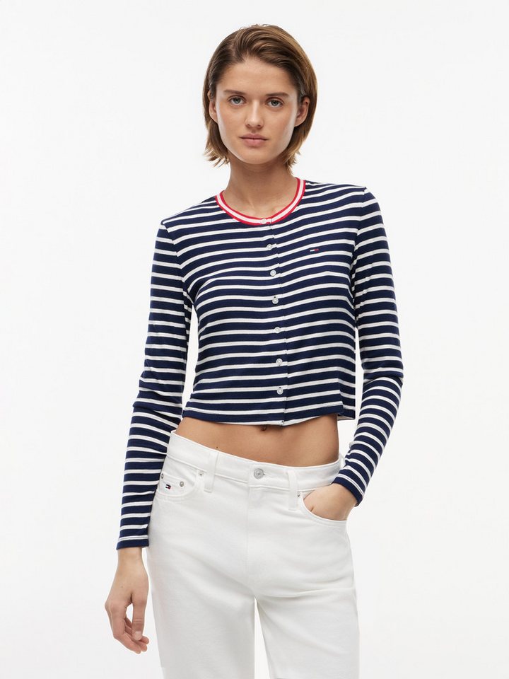 Tommy Jeans Shirtjacke TJW SLIM JERSEY LS CARDIGAN Viskosemischung, slim fit