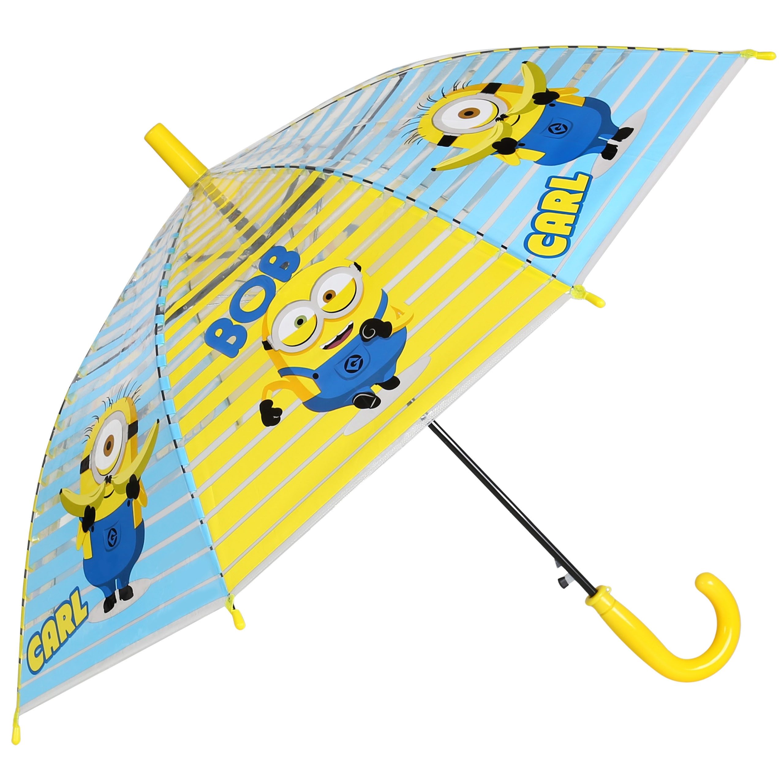 Minions Taschenregenschirm MINIONS Kinder Klappschirm, transparent, Automatikschirm