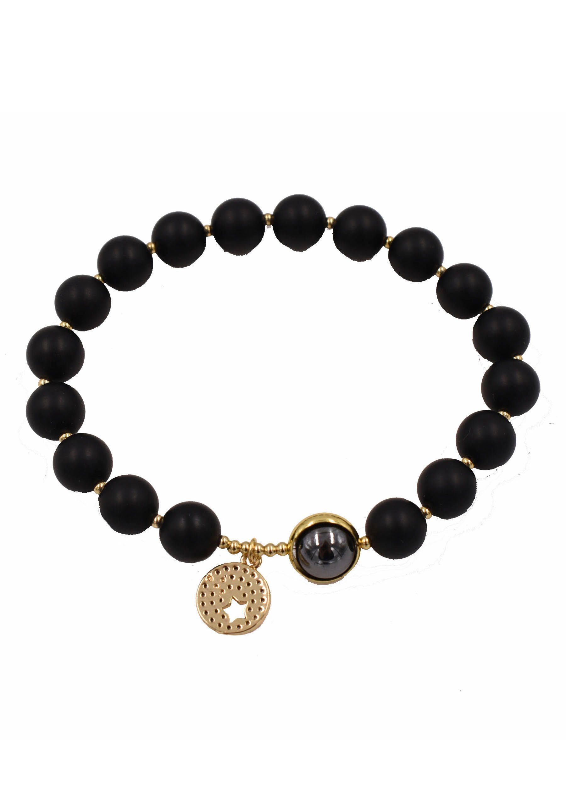 Firetti Armband Schmuck Geschenk Armschmuck Armkette Edelstein Farbstein Onyx, Made in Germany - mit Onyx