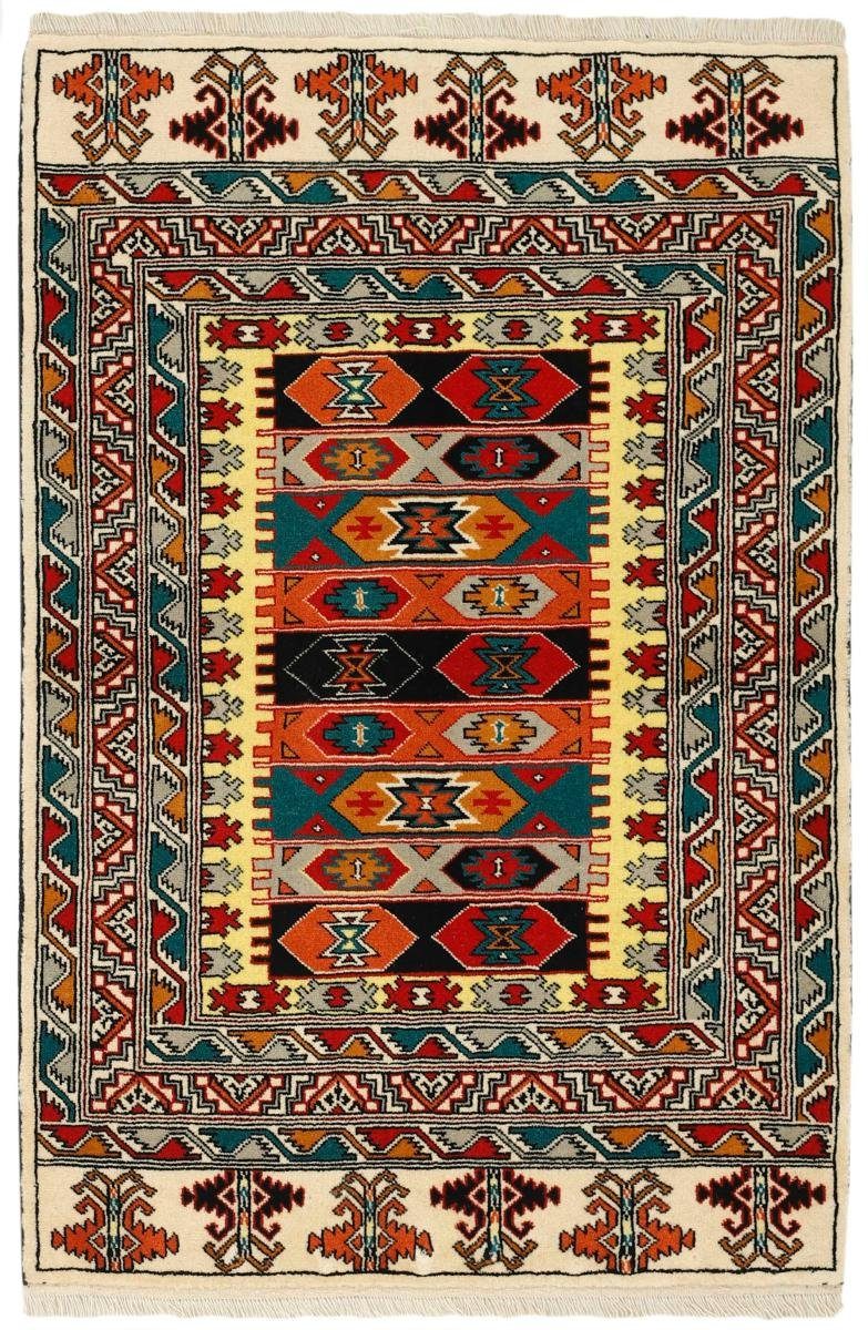 Orientteppich Turkaman 83x125 Handgeknüpfter Orientteppich / Perserteppich, Nain Trading, rechteckig, Höhe: 6 mm