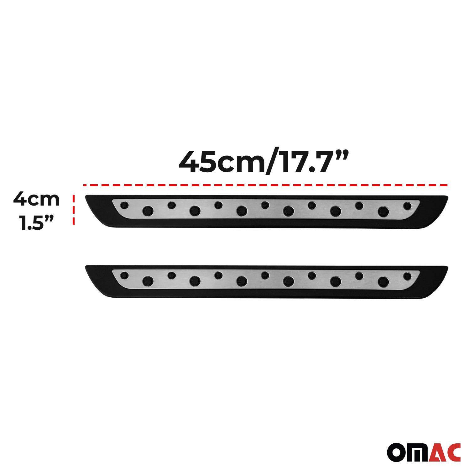 OMAC Zierleisten-Aufkleber Einstiegsleisten für Hyundai Accent 2010-2021 Chrom Kunststoff 2x, (2tlg), Langlebig,Einfache Reinigung,Einfache Installation,Rostbeständig